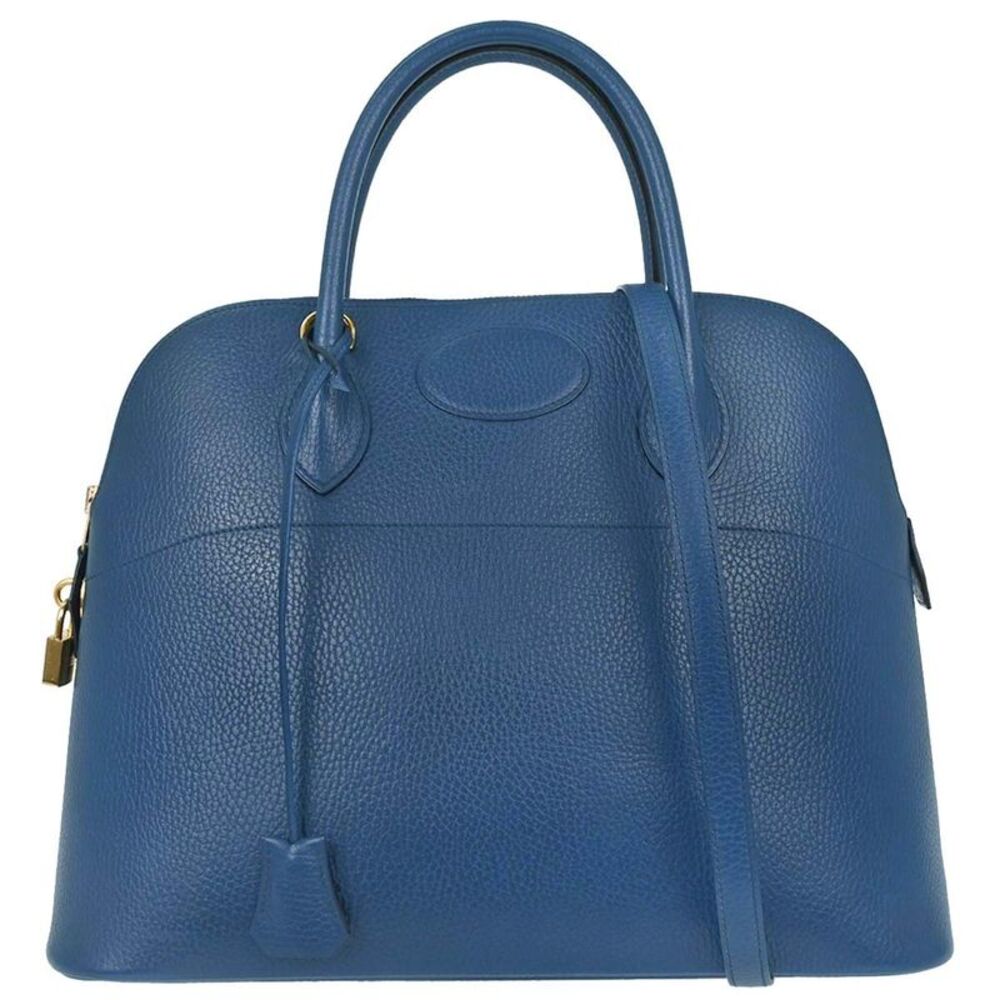 Hermes Bolide Ardenne Blue Leather Handbag